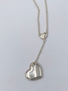 Tiffany 
Co 925 Silver Dangling Large Solid Heart Pendant Necklace