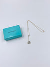 Tiffany 
Co 925 Silver Dangling Large Solid Heart Pendant Necklace