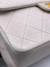 Sold-CHANEL Classic Lambskin Chain Mini Square Flap Bag White/ Gold hardware