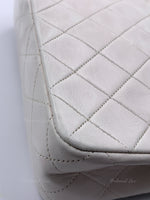 Sold-CHANEL Classic Lambskin Chain Mini Square Flap Bag White/ Gold hardware