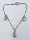 Tiffany 
Co 925 Silver Elsa Peretti Triple Teardrop Pendant Bracelet