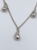 Tiffany 
Co 925 Silver Elsa Peretti Triple Teardrop Pendant Bracelet