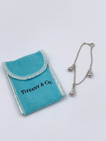 Tiffany 
Co 925 Silver Elsa Peretti Triple Teardrop Pendant Bracelet