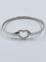 Tiffany 
Co Silver 925 Open Heart Hook Bangle