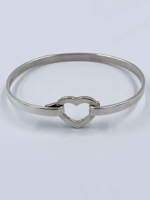 Tiffany 
Co Silver 925 Open Heart Hook Bangle