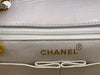 Sold-CHANEL Classic Lambskin Chain Mini Square Flap Bag White/ Gold hardware