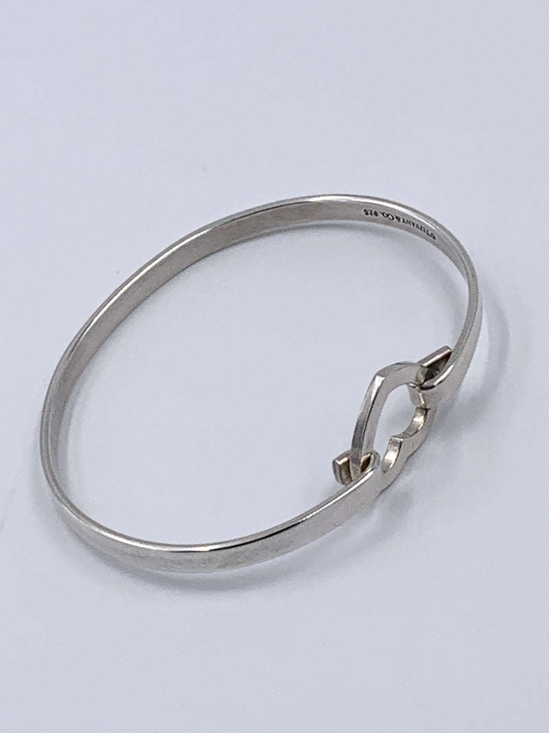 Tiffany 
Co Silver 925 Open Heart Hook Bangle