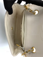 Sold-CHANEL Classic Lambskin Chain Mini Square Flap Bag White/ Gold hardware