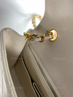 Sold-CHANEL Classic Lambskin Chain Mini Square Flap Bag White/ Gold hardware