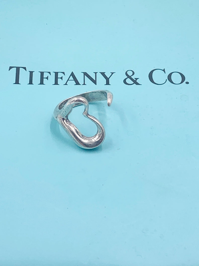 Tiffany 
Co 925 Silver Elsa Peretti Open Heart Ring Size 6