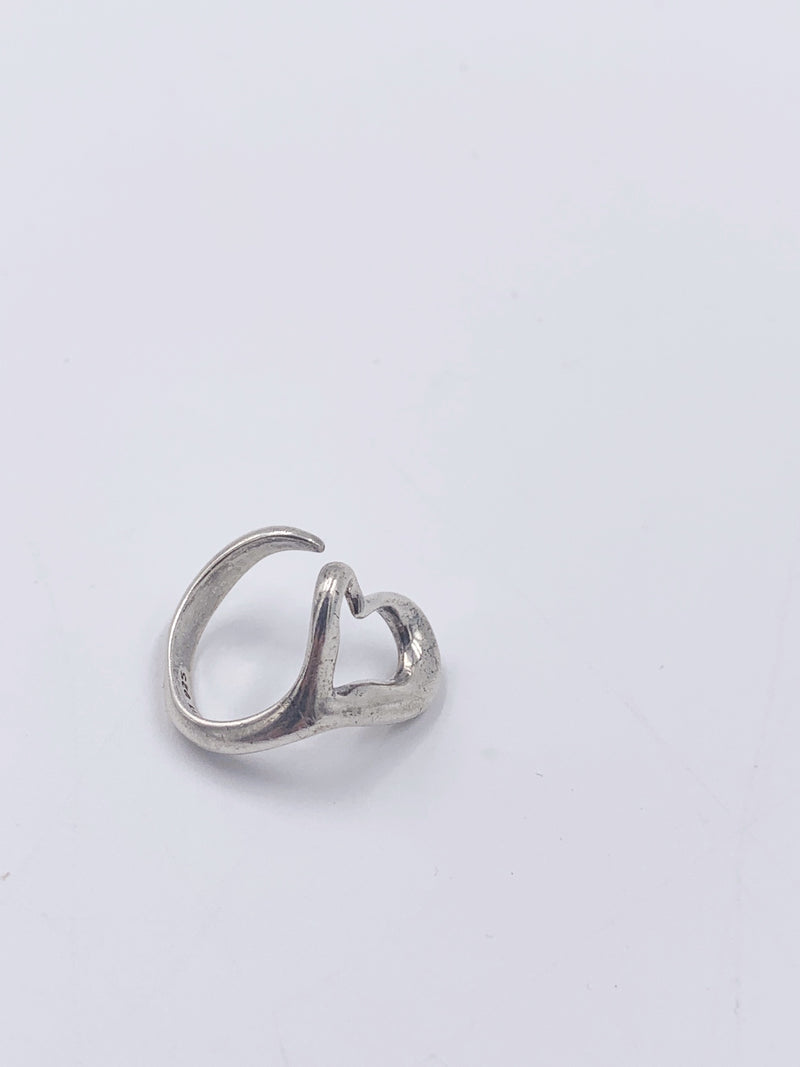 Tiffany 
Co 925 Silver Elsa Peretti Open Heart Ring Size 6