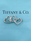 Sold-Tiffany 
Co 925 Silver Triple Heart Brooch