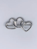 Sold-Tiffany 
Co 925 Silver Triple Heart Brooch