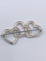 Sold-Tiffany 
Co 925 Silver Triple Heart Brooch