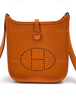 HERMES Orange Epsom Mini Evelyne TPM Crossbody Bag