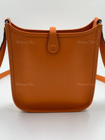 HERMES Orange Epsom Mini Evelyne TPM Crossbody Bag