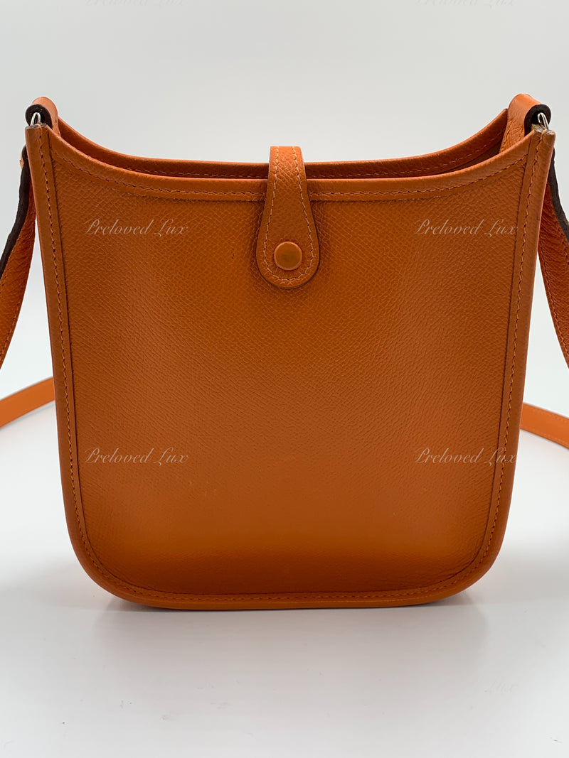 HERMES Orange Epsom Mini Evelyne TPM Crossbody Bag