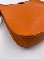 HERMES Orange Epsom Mini Evelyne TPM Crossbody Bag