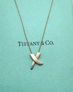 Tiffany 
Co 925 Silver Paloma Picasso X Kiss Small Size Pendant Necklace