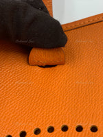 HERMES Orange Epsom Mini Evelyne TPM Crossbody Bag