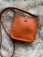 HERMES Orange Epsom Mini Evelyne TPM Crossbody Bag