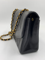 Sold-CHANEL Caviar Medium Diana Black in Gold Hardware