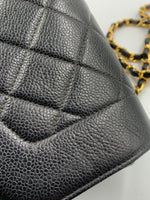 Sold-CHANEL Caviar Medium Diana Black in Gold Hardware