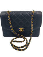 Sold-CHANEL Caviar Medium Diana Black in Gold Hardware