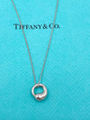 Tiffany 
Co 925 Silver Elsa Peretti Eternal Circle Pendant with Necklace