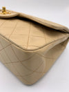 Sold-CHANEL Classic Lambskin Double Flap Medium Shoulder Bag - Beige Gold Hardware