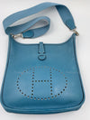 Sold-HERMES Blue Clemence Evelyne I PM Crossbody Bag