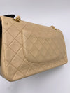 Sold-CHANEL Classic Lambskin Double Flap Medium Shoulder Bag - Beige Gold Hardware