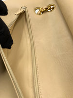 Sold-CHANEL Classic Lambskin Double Flap Medium Shoulder Bag - Beige Gold Hardware