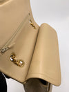 Sold-CHANEL Classic Lambskin Double Flap Medium Shoulder Bag - Beige Gold Hardware