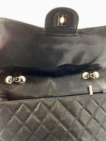 Sold-CHANEL Classic Caviar Jumbo Single Flap Bag Black/Silver hardware