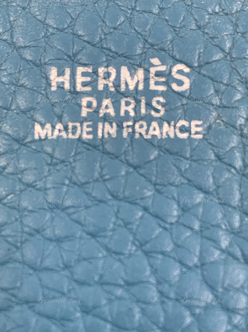 Sold-HERMES Blue Clemence Evelyne I PM Crossbody Bag