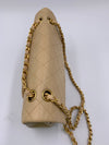 Sold-CHANEL Classic Lambskin Double Flap Medium Shoulder Bag - Beige Gold Hardware