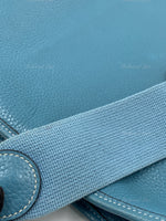 Sold-HERMES Blue Clemence Evelyne I PM Crossbody Bag