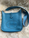 Sold-HERMES Blue Clemence Evelyne I PM Crossbody Bag