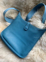 Sold-HERMES Blue Clemence Evelyne I PM Crossbody Bag