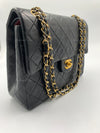 Sold-CHANEL Classic Lambskin Double Chain Double Flap Medium Square Bag Black / Gold Hardware