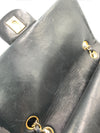 Sold-CHANEL Classic Lambskin Double Chain Double Flap Medium Square Bag Black / Gold Hardware