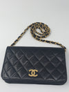 Sold-CHANEL Classic Lambskin Chain Mini Full Flap Bag 19 black/gold