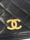 Sold-CHANEL Classic Lambskin Chain Mini Full Flap Bag 19 black/gold