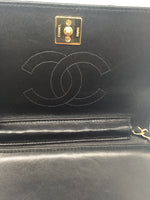 Sold-CHANEL Classic Lambskin Chain Mini Full Flap Bag 19 black/gold