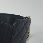 Sold-CHANEL Classic Lambskin Chain Mini Full Flap Bag 19 black/gold