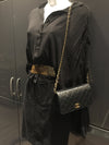 Sold-CHANEL Classic Lambskin Chain Mini Full Flap Bag 19 black/gold