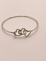 Sold-Tiffany 
Co Silver 925 Open Triple Heart Bangle