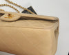 Sold-CHANEL Classic Lambskin Double Chain Double Flap Bag 25 beige/gold