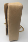 Sold-CHANEL Classic Lambskin Double Chain Double Flap Bag 25 beige/gold